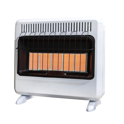 30,000 BTU Vent Free Radiant Natural Gas Heater with Thermostat and Blower