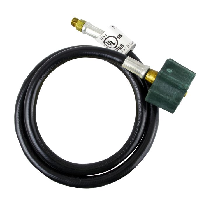 3ft Propane Hose Assembly (Green Acme Nut x 1/4in Male Inverted Flare) Bulk