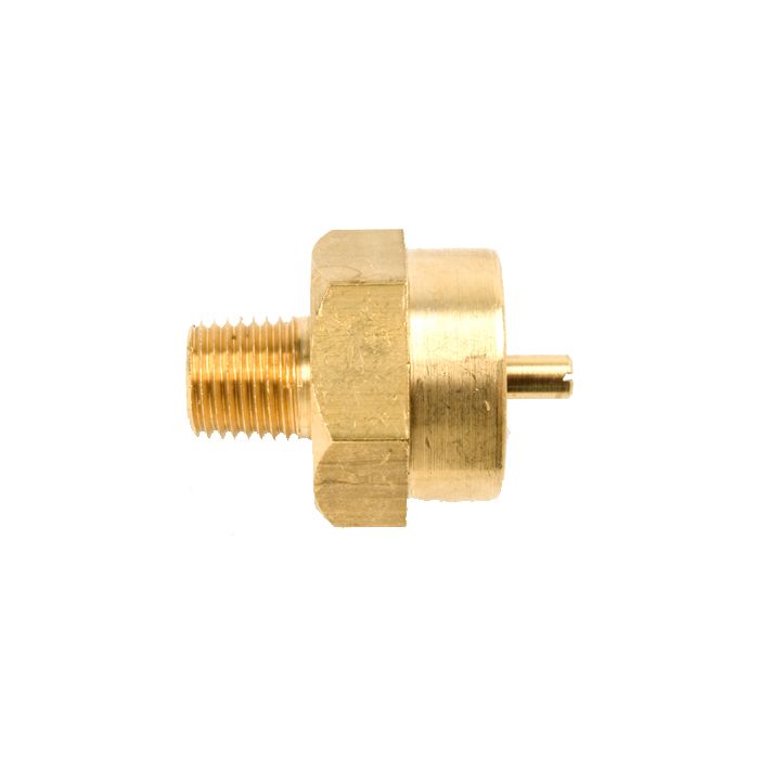 Propane Adapter (1/4in Male Pipe x 1in20 Female Throwaway Cyl Threads) Bulk