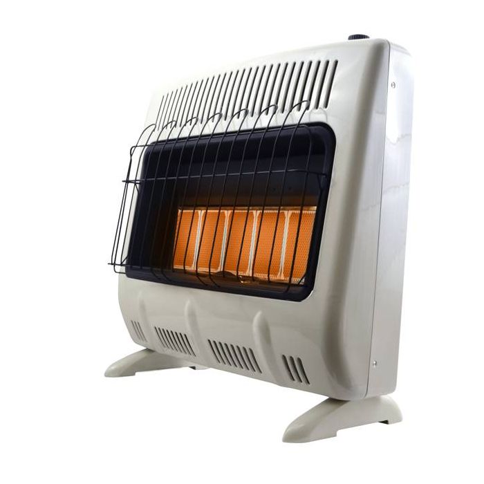 Wall Heater 30,000 BTU Vent Free Infrared Mounted Propane Gas Thermostat Powered 